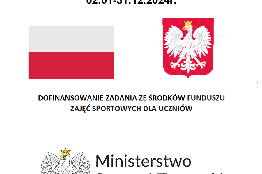 Plakat dotyczący dofinansowania zajęć sportowych dla uczniów